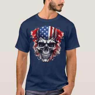 Patriotic Skull USA Skeleton 4. Juli US Amerika T-Shirt