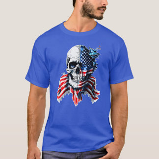 Patriotic Skull USA Skeleton 4. Juli US Amerika T-Shirt