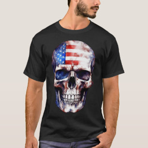 Patriotic Skull USA Skeleton 4. Juli US Amerika T-Shirt