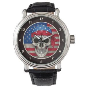Patriotic Skull Watch Armbanduhr