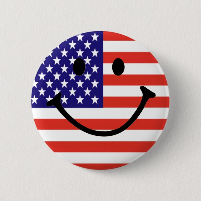 Patriotic Smile Face Button (Vorderseite)