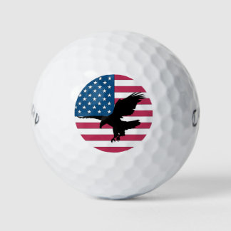 Patriotic Soaring Bald Eagle Flag Golfball