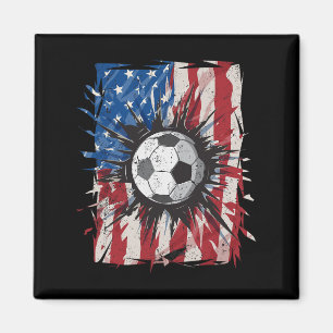 Patriotic Soccer 4. Juli Männer US-amerikanische F Magnet