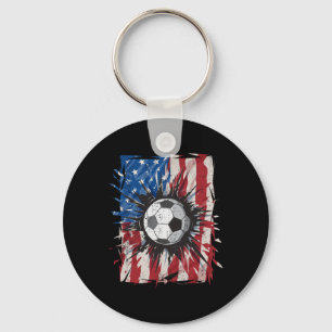 Patriotic Soccer 4. Juli Männer US-amerikanische F Schlüsselanhänger