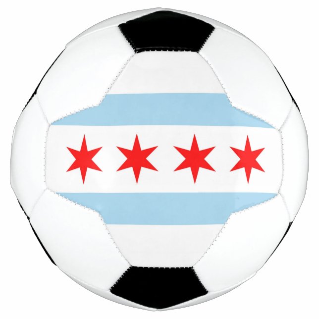 Patriotic Soccer Ball mit Flag Chicago, USA (Vorderseite)