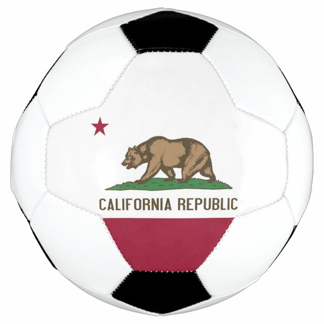 Patriotic Soccer Ball mit Flagge Kaliforniens, USA (Vorderseite)