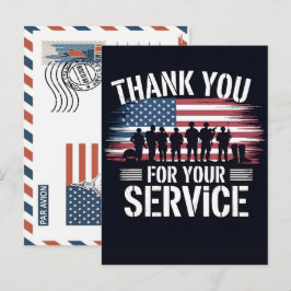 Patriotic Soldier Holding US Flag Postcard Feiertagspostkarte