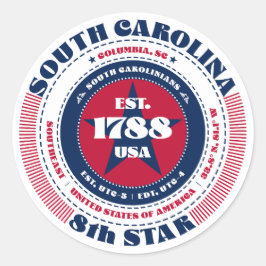 Patriotic South Carolina Circle Design Sticker