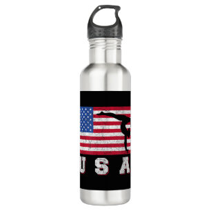 Patriotic Sports Gift American USA Flag Girls Gymn Edelstahlflasche