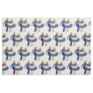Patriotic Square Dancers USA Red White & Blue Stoff