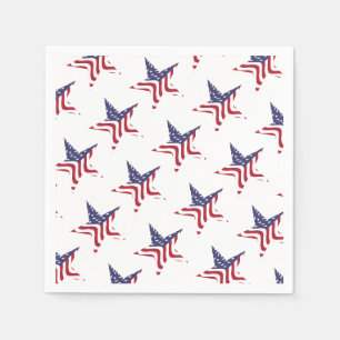 Patriotic Star American Flag Patriotic Napkins Serviette