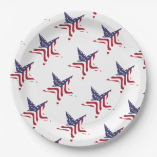 Patriotic Star American Flag Patriotic Paper Plate Pappteller