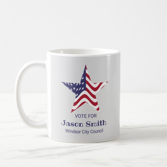 Patriotic Star Custom Coffee Tasse American Flag (Links)