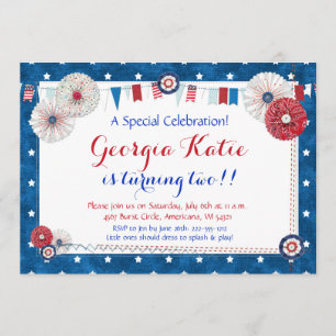 Patriotic Star - Einladungen zum Geburtstag - Land