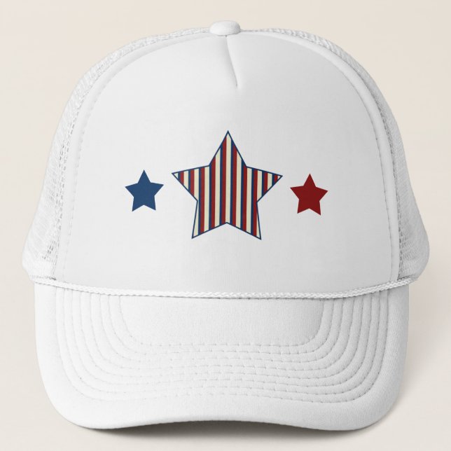 Patriotic Star Hat Truckerkappe (Vorderseite)
