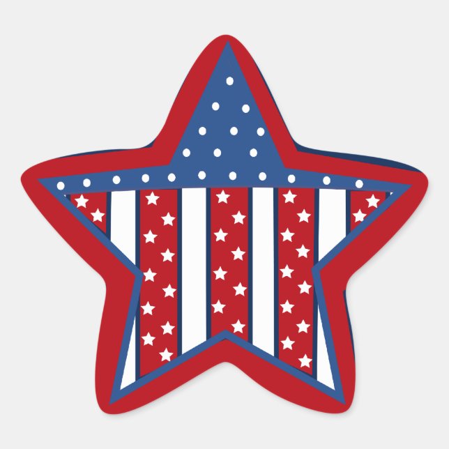 Patriotic Star Holiday Spaß Aufkleber (Vorderseite)