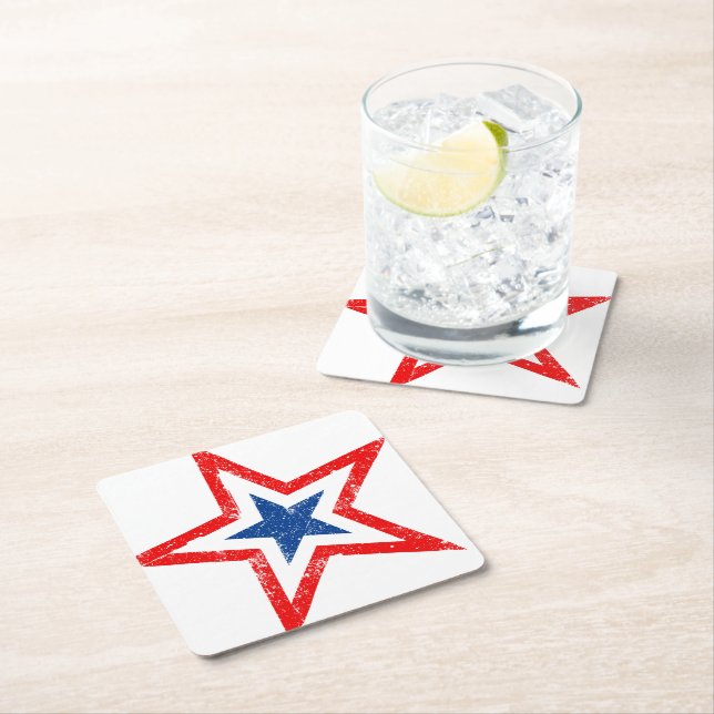 Patriotic Star Paper Drink Untersetzer (Vor Ort)