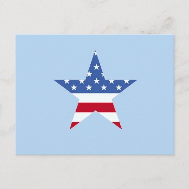 Patriotic Star Postcard Postkarte (Vorderseite)