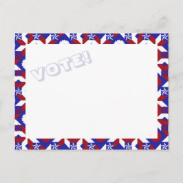 Patriotic Star Quilt ABSTIMMUNG!Postkarte Postkarte