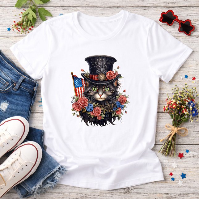 Patriotic Star Spangled Cat Tri-Blend Shirt (Von Creator hochgeladen)
