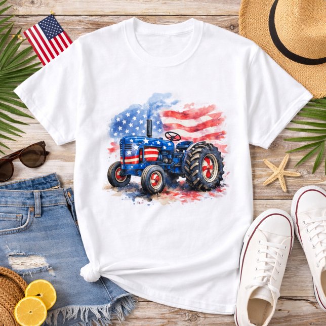 Patriotic Stars and Stripes Tractor T-Shirt (Von Creator hochgeladen)