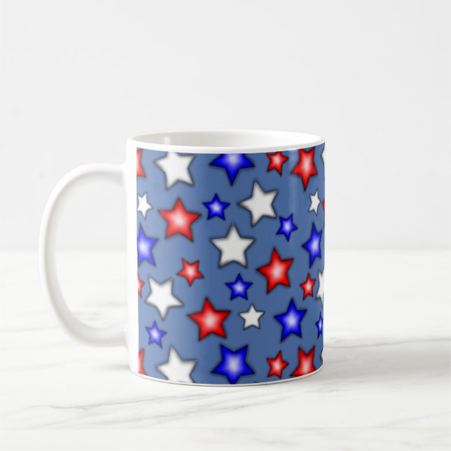 Patriotic Stars - Blue Coffee Mug Kaffeetasse (Links)