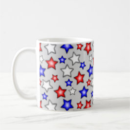 Patriotic Stars - Light Grey Coffee Mug Kaffeetasse