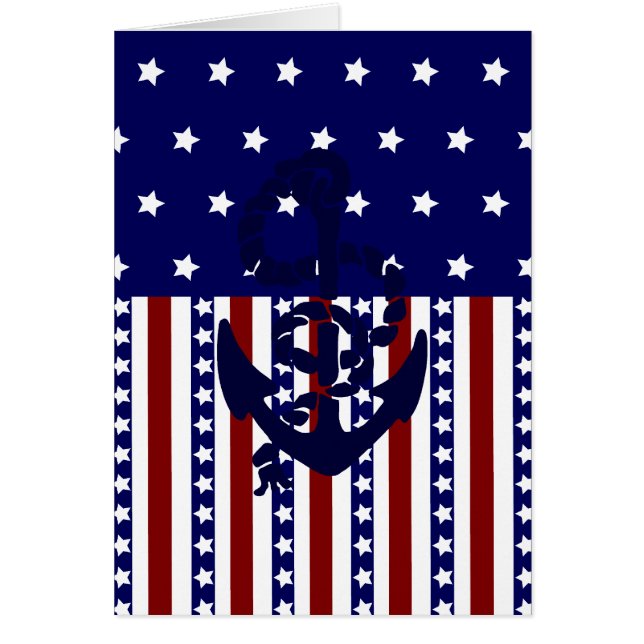Patriotic Stars Stripes Ancre Motif marin (Devant)