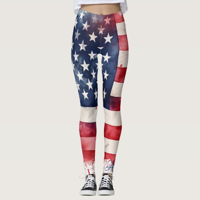 Patriotic Stolz als Amerikaner | Flag 4. Juli Leggings (Vorderseite)