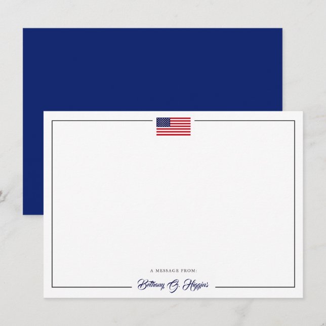 Patriotic Style America Flag | Office Stationary (Vorne/Hinten)