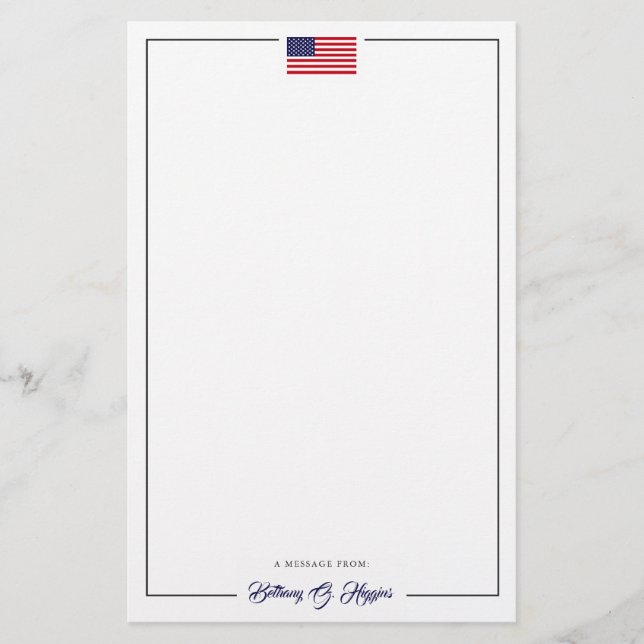 Patriotic Style America Flag | Office Stationary  Briefpapier (Vorderseite)