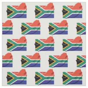Patriotic SÜDAFRICA FLAG Map Kontur Stoff
