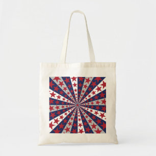 Patriotic Sunburst: American Flag Artwork Tragetasche