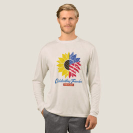 Patriotic Sunflower 4th of July Long Sleeve Tee