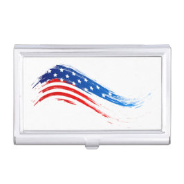 Patriotic Swirl Business Card Holder Visitenkarten Etui
