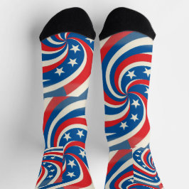 Patriotic Swirling Stars & Stripes Bold USA Pride Socken