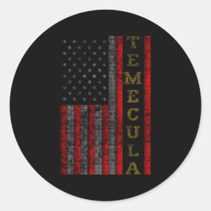 Patriotic Temecula Usa US Flag Runder Aufkleber