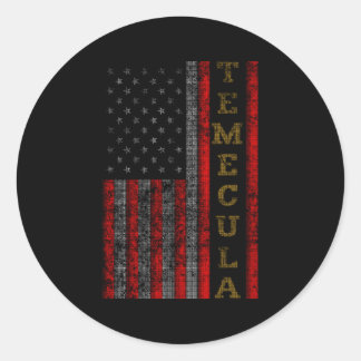 Patriotic Temecula Usa US Flag Runder Aufkleber