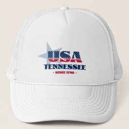 Patriotic Tennessee Typografie Trucker Hat Truckerkappe