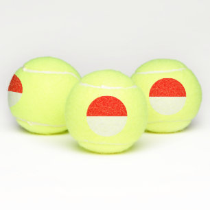 Patriotic Tennis Ball mit Flagge Indonesiens