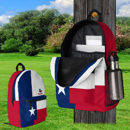 Patriotic Texas Flag Backpack, USA, Texas Bag, Bedruckter Rucksack