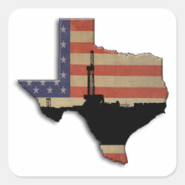 Patriotic Texas Oil Drilling Quadratischer Aufkleber
