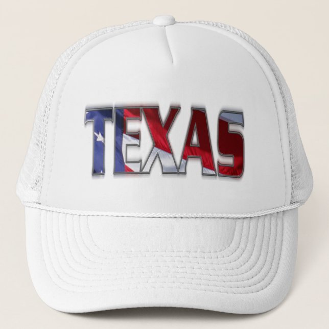 Patriotic Texas und American Flag Hat Truckerkappe (Vorderseite)