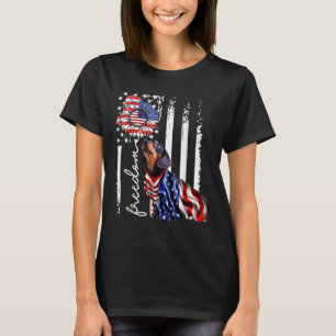 Patriotic the July Weiner Dackel Hunde Freiheit T-Shirt