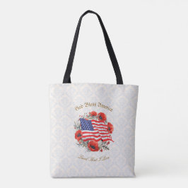 Patriotic Tote Beutel Gott segne Amerika Flagge Po Tasche