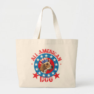 Patriotic Treeing Walker Jumbo Stoffbeutel