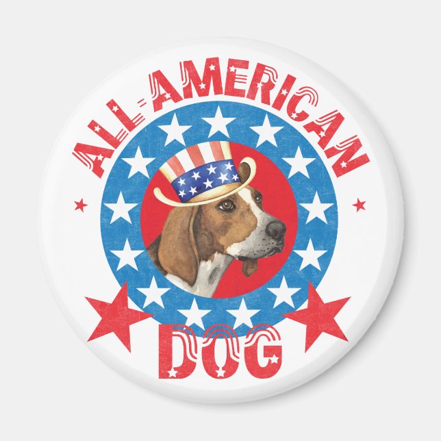 Patriotic Treeing Walker Magnet (Vorne)