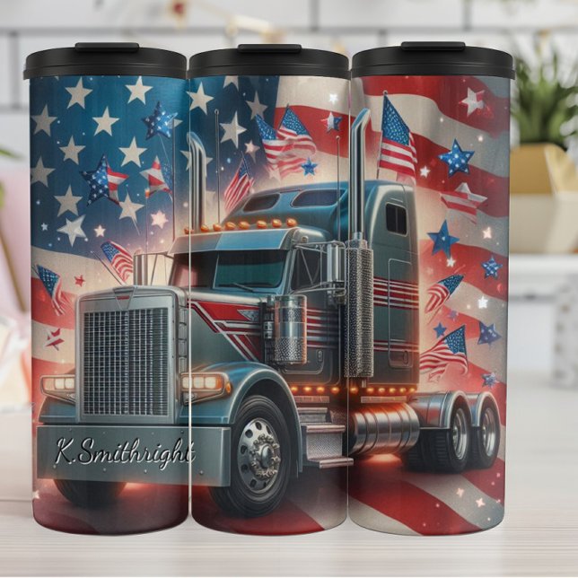 Patriotic Truck American Feier Thermosbecher (Von Creator hochgeladen)