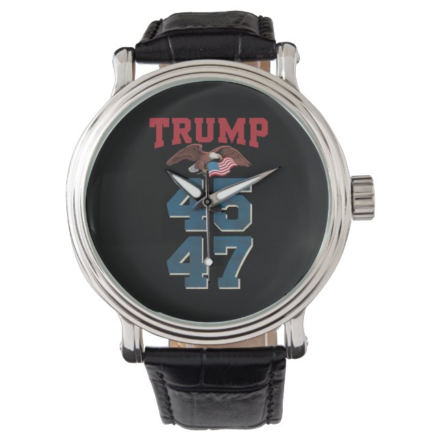 Patriotic Trump gewinnt 45 und 47 Sieger Trump Armbanduhr (Vorderseite)