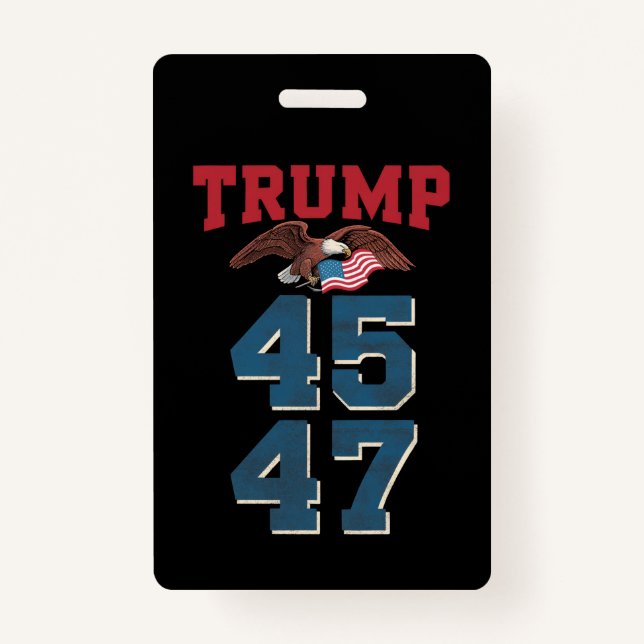 Patriotic Trump gewinnt 45 und 47 Sieger Trump Ausweis (Vorderseite)